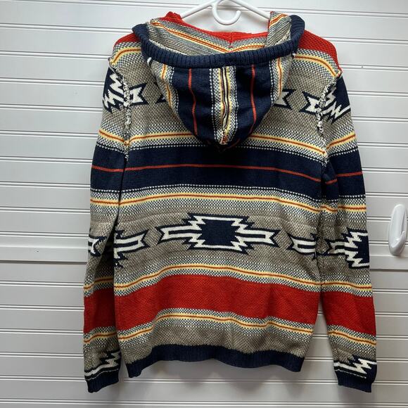 American Eagle Outfitters Aztec Print Exposed Seam Sweater Hoodie Unisex Size XS - Picture 2 of 12